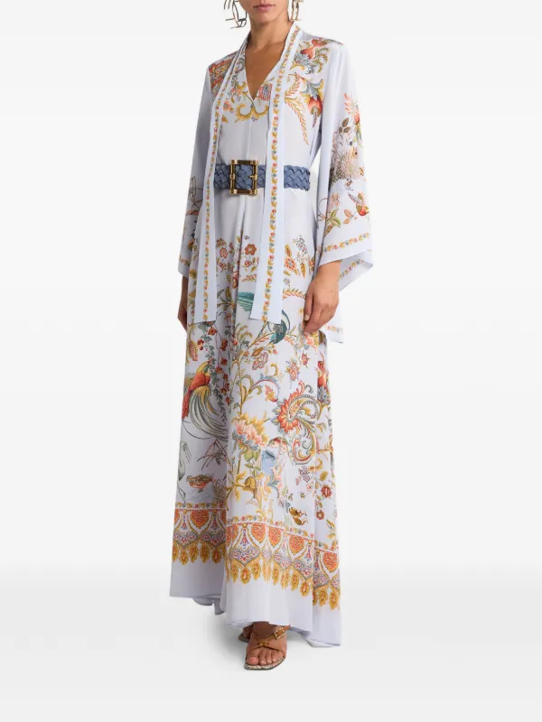 silk scarf printed long dress Dolce & Gabbana Scarf Print Silk Maxi Dress