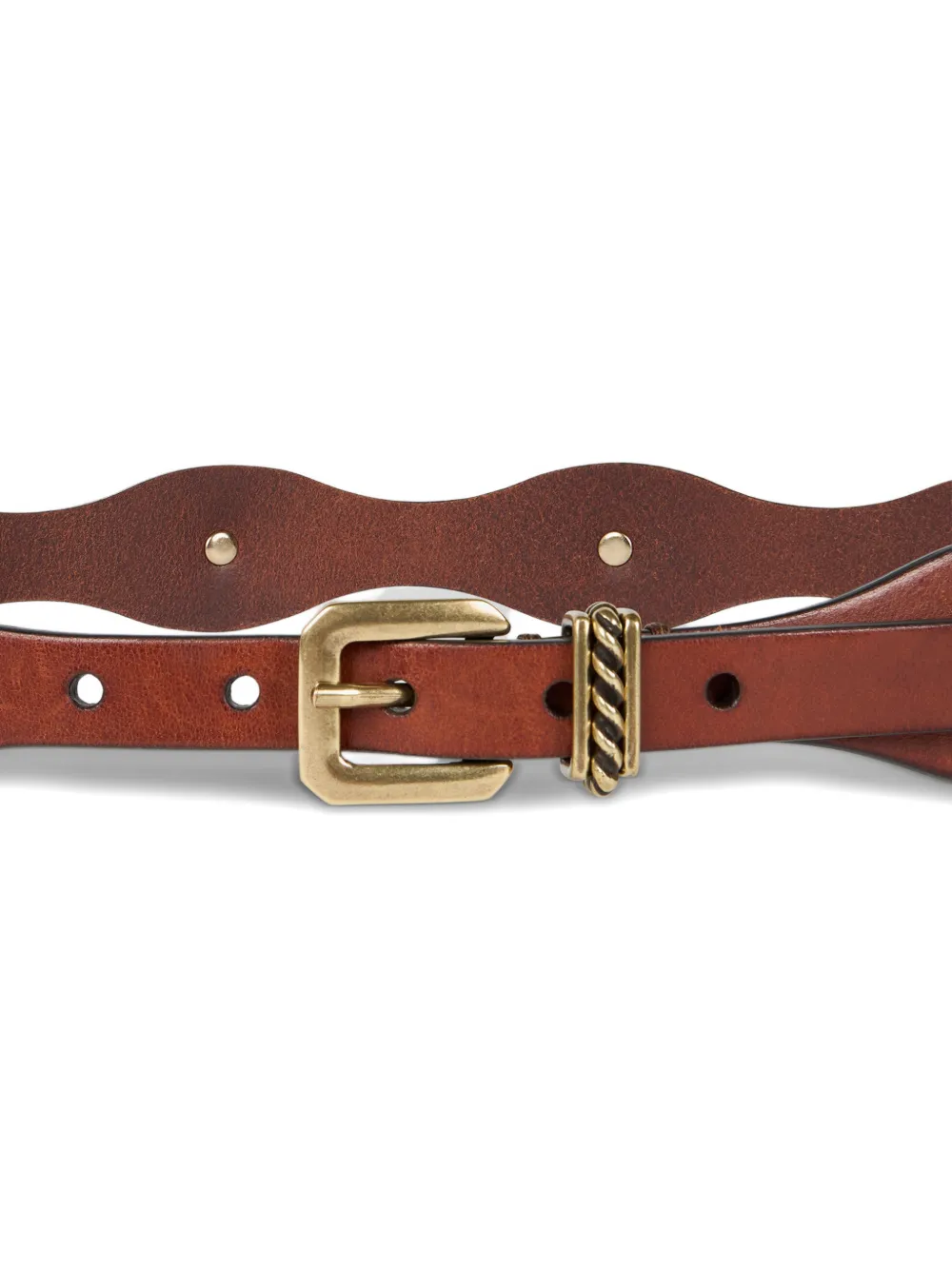 ETRO wavy leather belt - Bruin