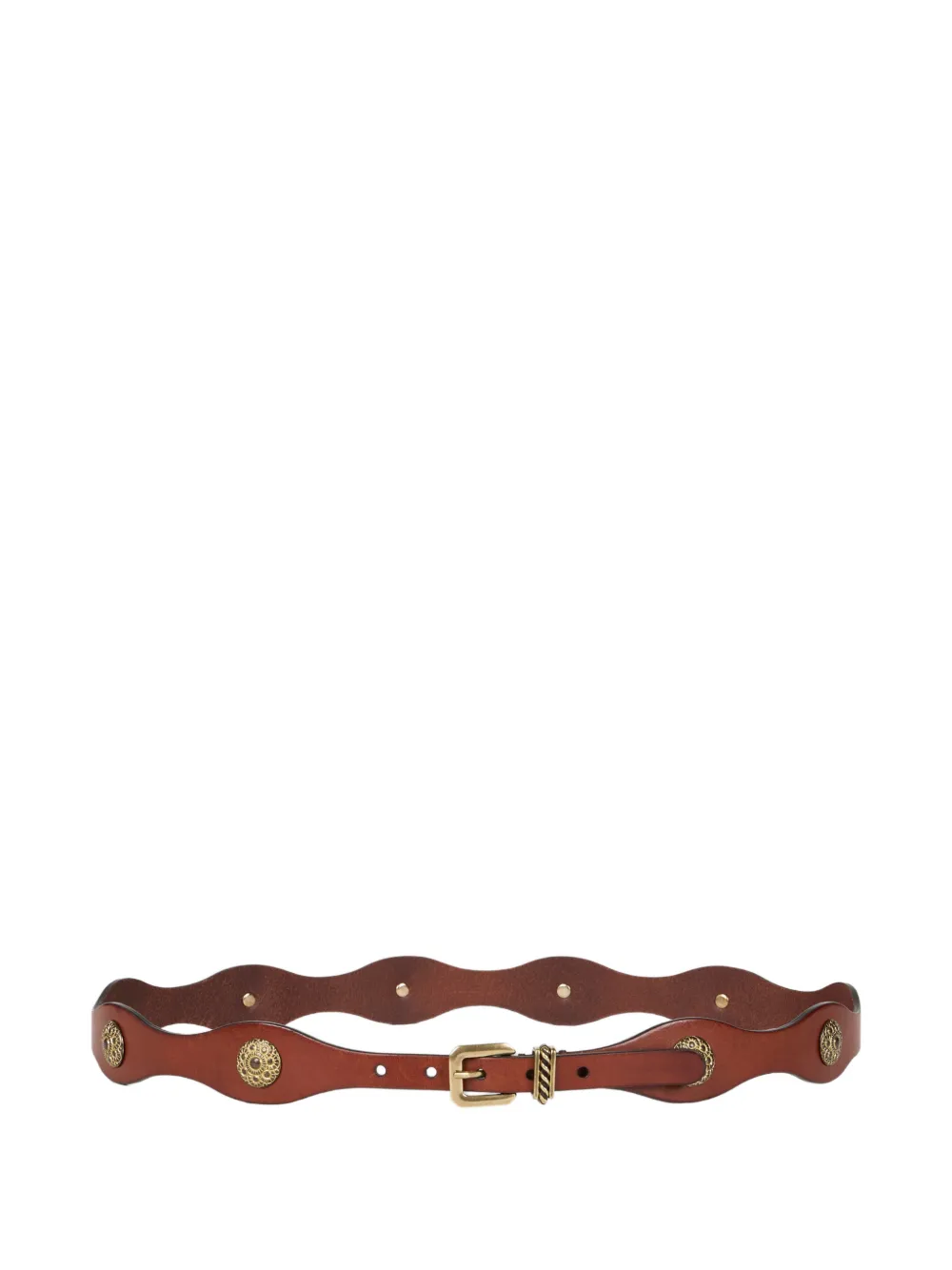 ETRO wavy leather belt - Marrone