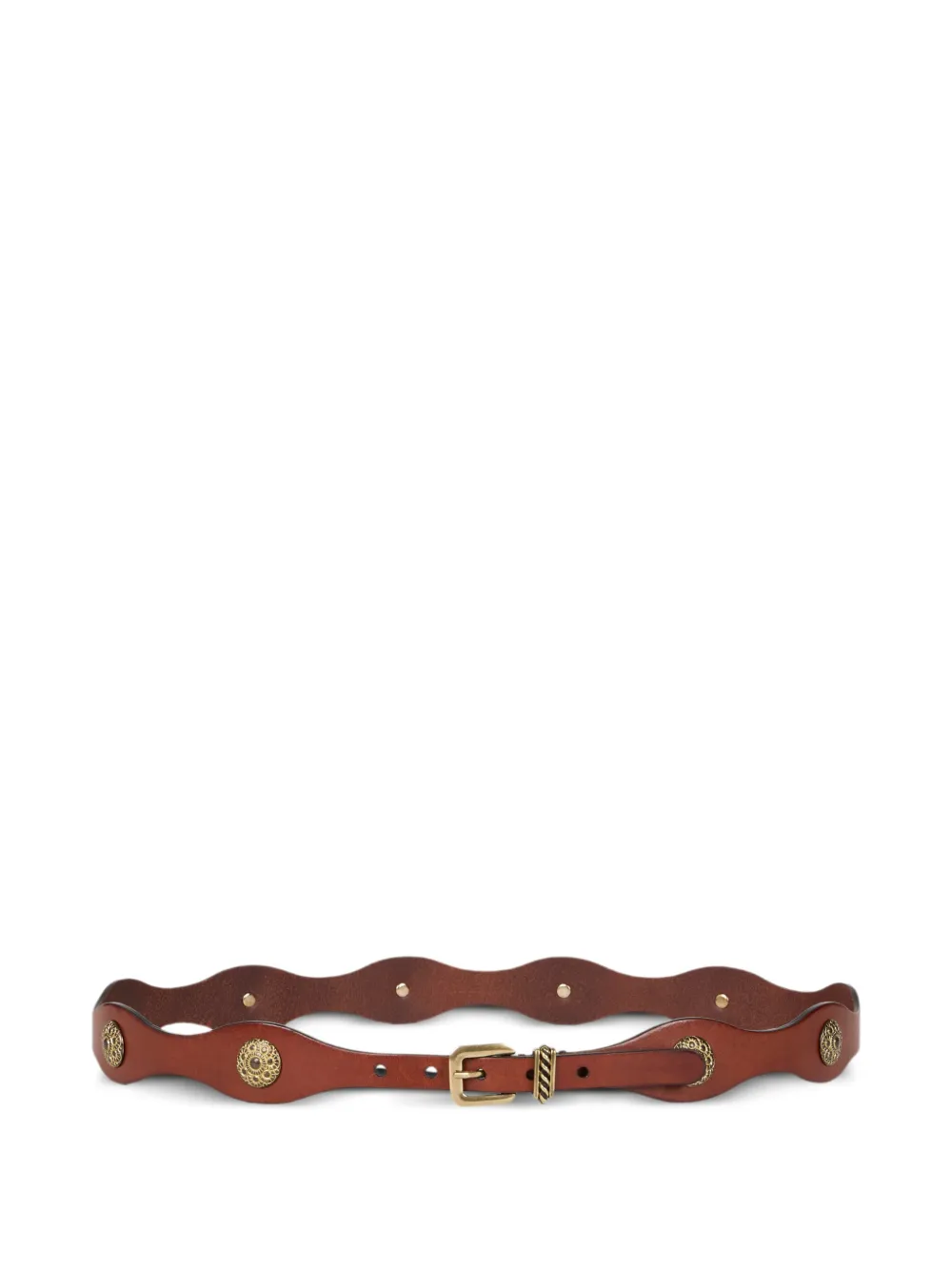 ETRO wavy leather belt - Marrone