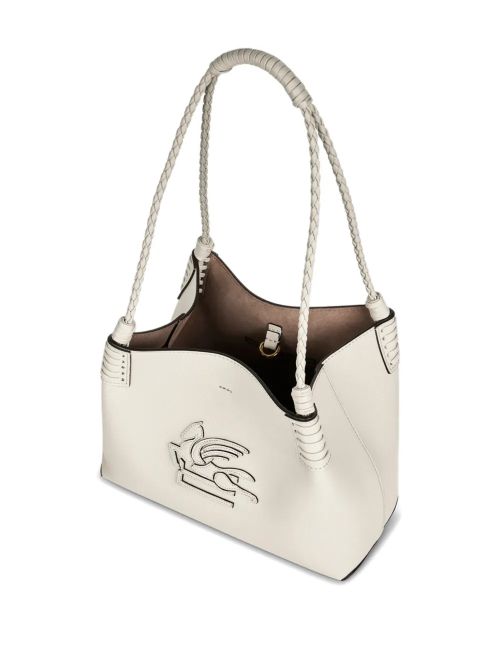 ETRO Kleine Libra leren shopper Beige