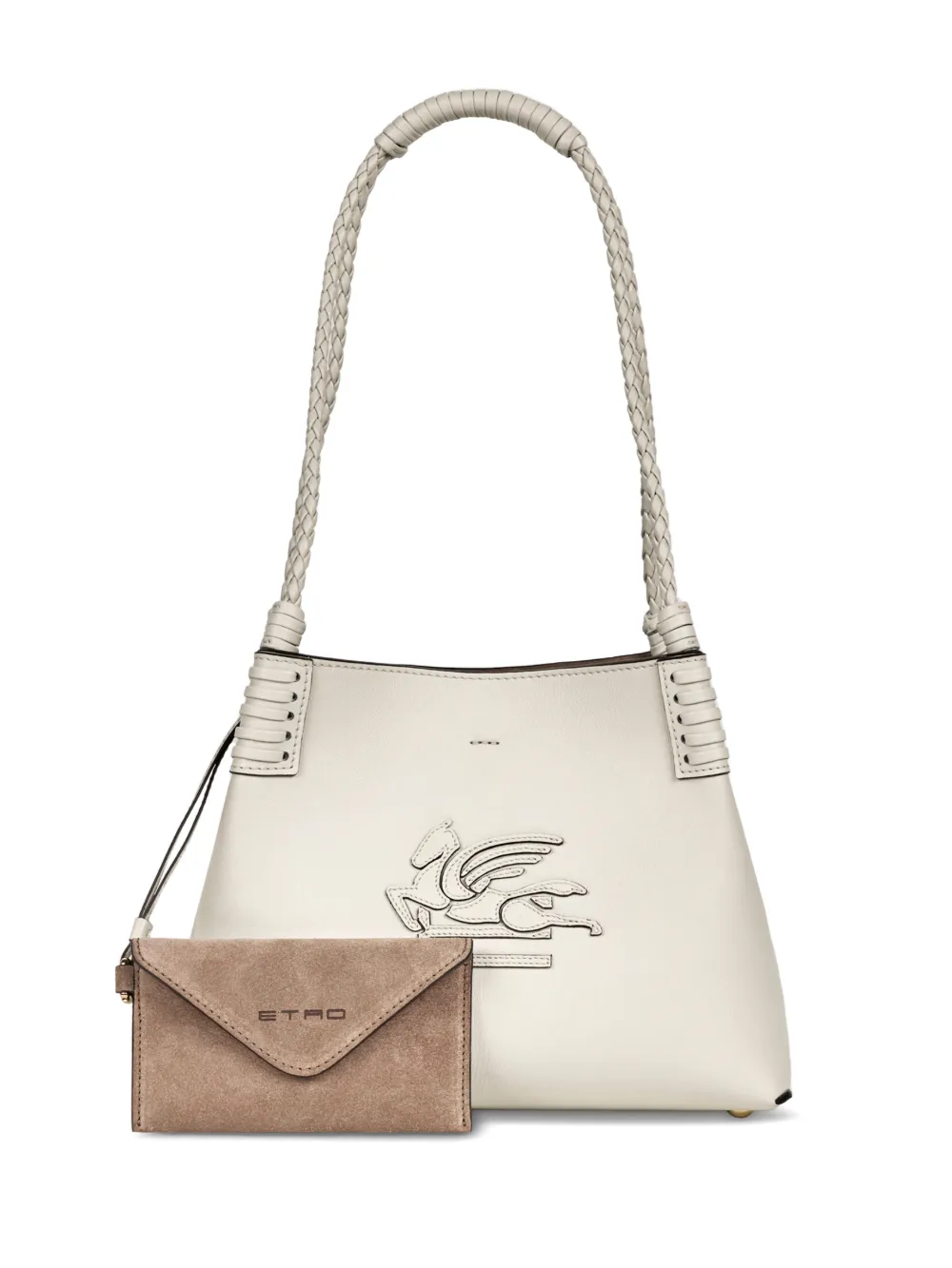 ETRO Kleine Libra leren shopper Beige