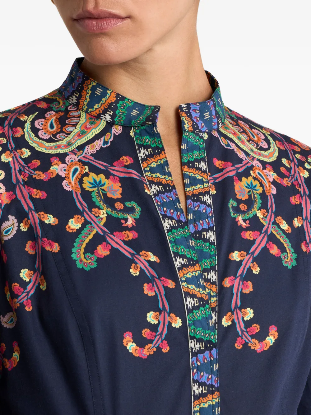 ETRO Katoenen maxi-jurk met paisley-print Blauw