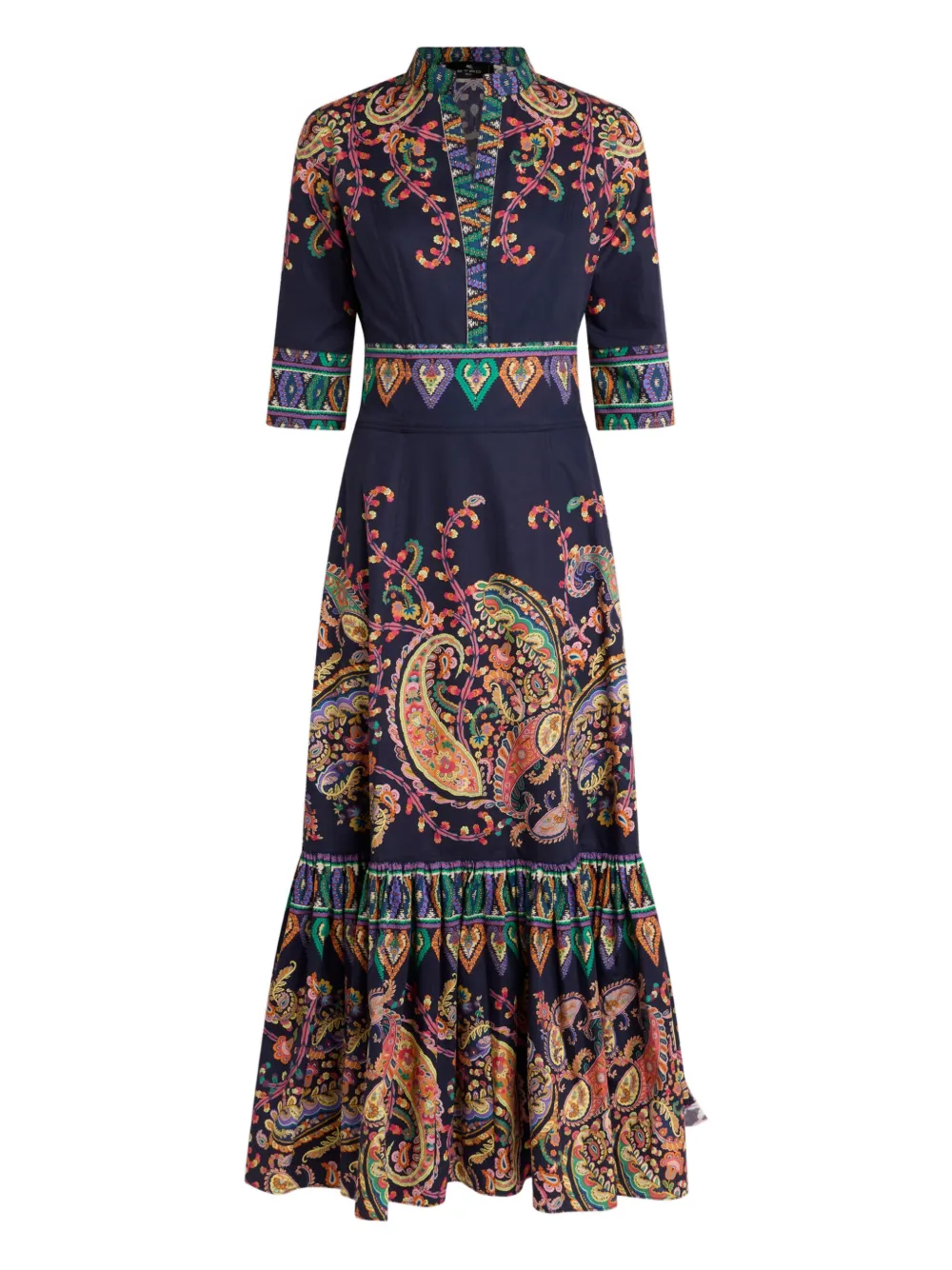 ETRO paisley-print long dress - Blu