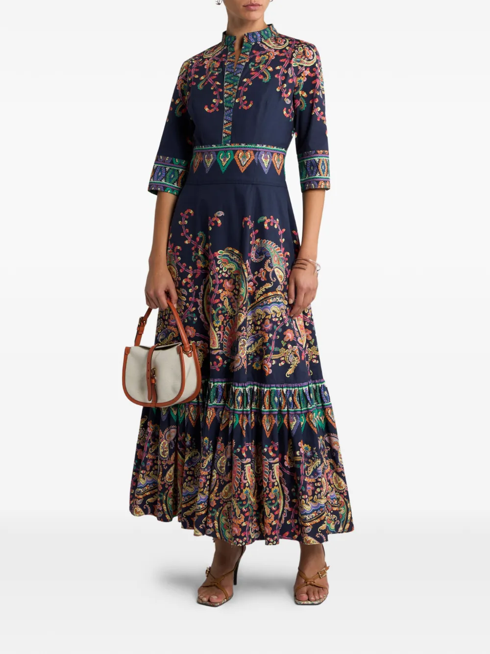 ETRO paisley-print long dress - Blauw