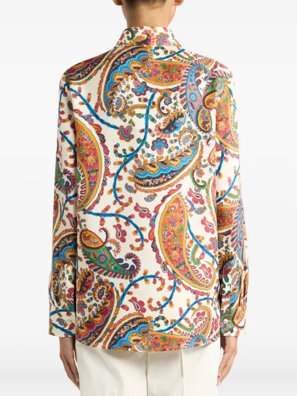 ETRO ペイズリー シルクシャツ | ホワイト | FARFETCH JP