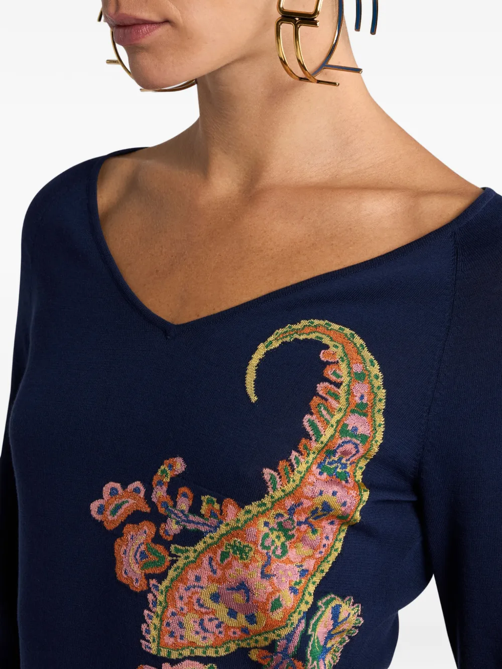 Etro Jacquard Inlay Top In Multi