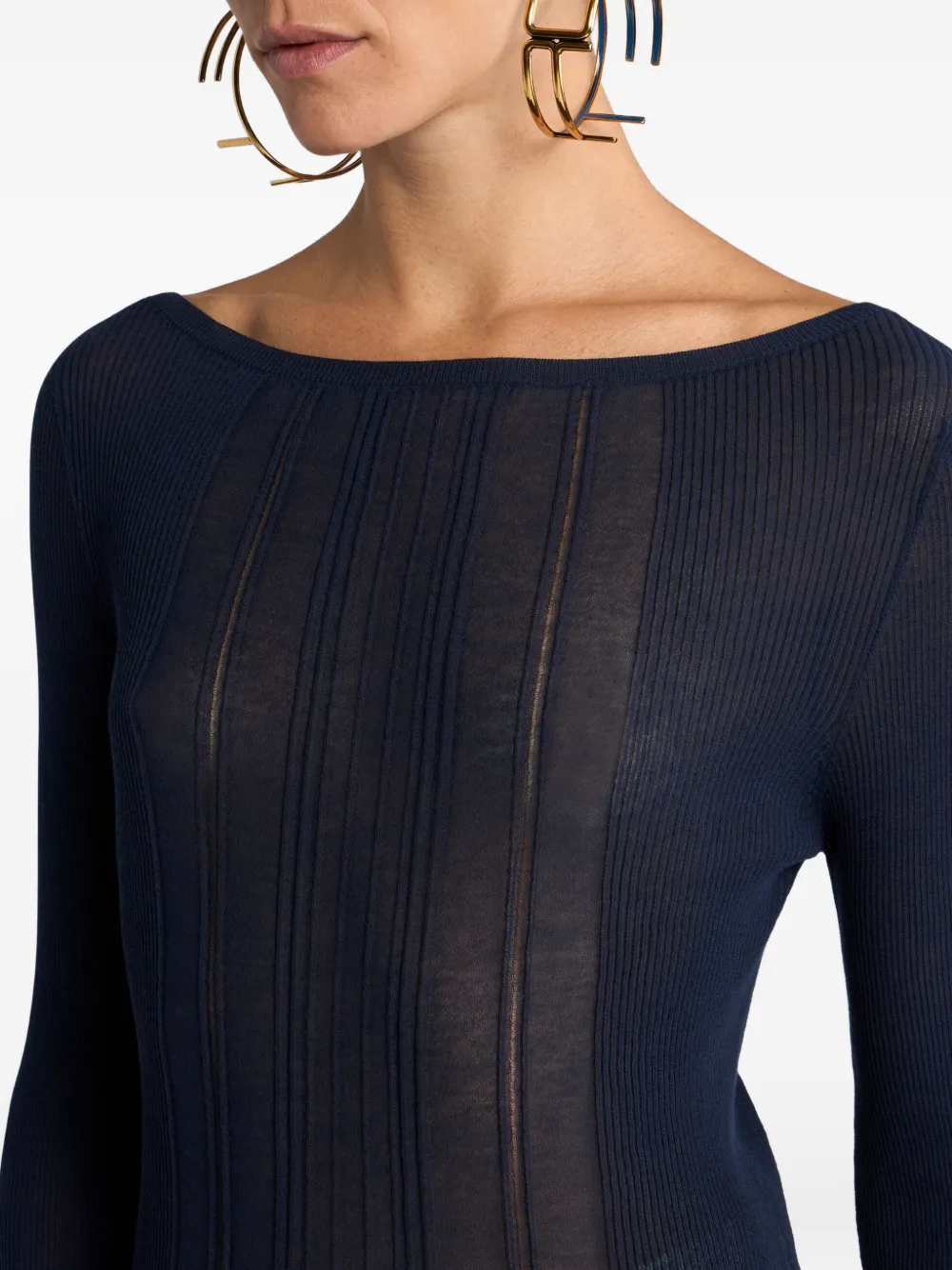 ETRO Trui met doorzichtig jacquard Blauw