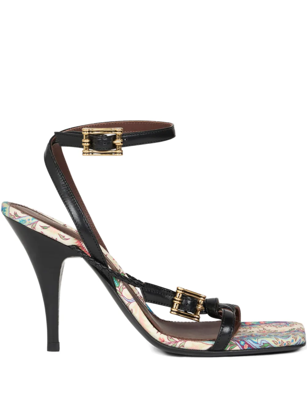 Etro 90mm Leather High-heeled Sandals In Multi