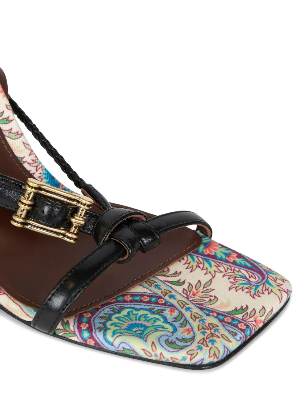 ETRO 90 mm leren sandalen met hoge hak Beige