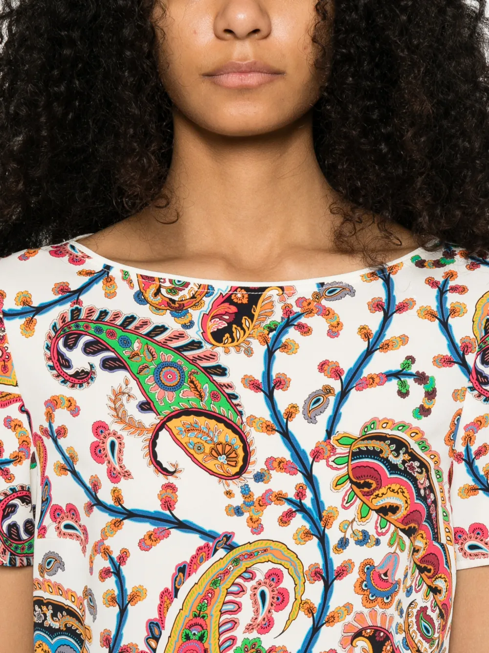 ETRO Midi-jurk met paisley-print Beige