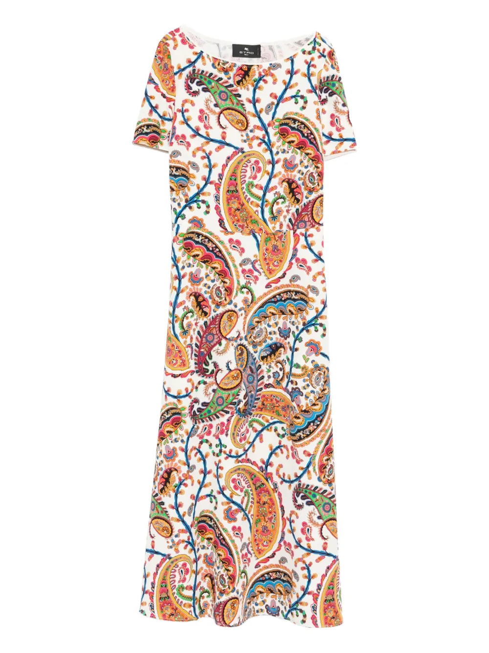 ETRO STRETCH CADY MIDI DRESS WITH FLORAL PAISLEY MOTIF - Toni neutri
