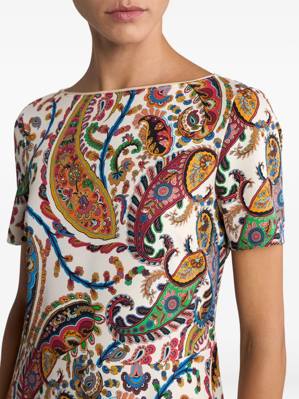 ETRO Midi-jurk met paisley-print Beige