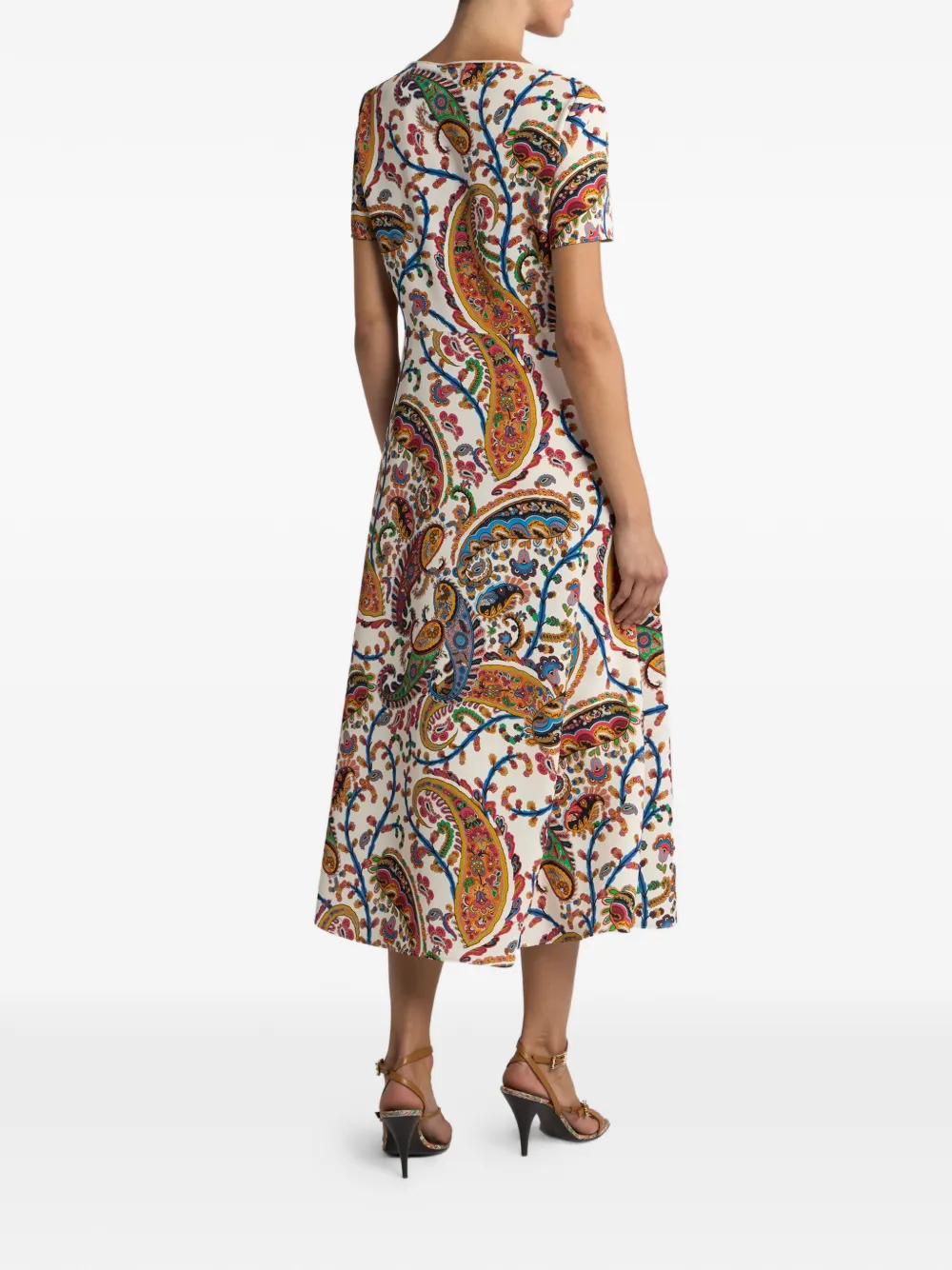 ETRO Midi-jurk met paisley-print Beige