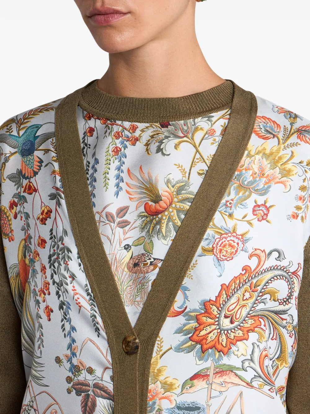 ETRO Vest met bloemenprint Bruin