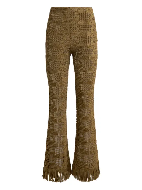ETRO textured fringed trousers