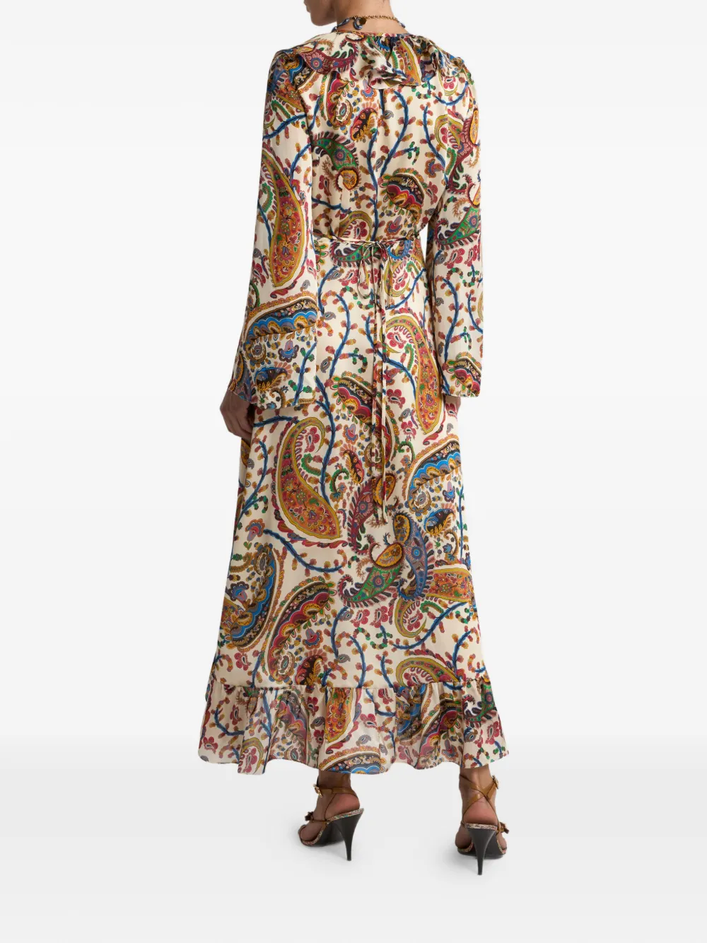 Etro Peau D'ange Ruffled Paisley-print Maxi Dress In Neutral