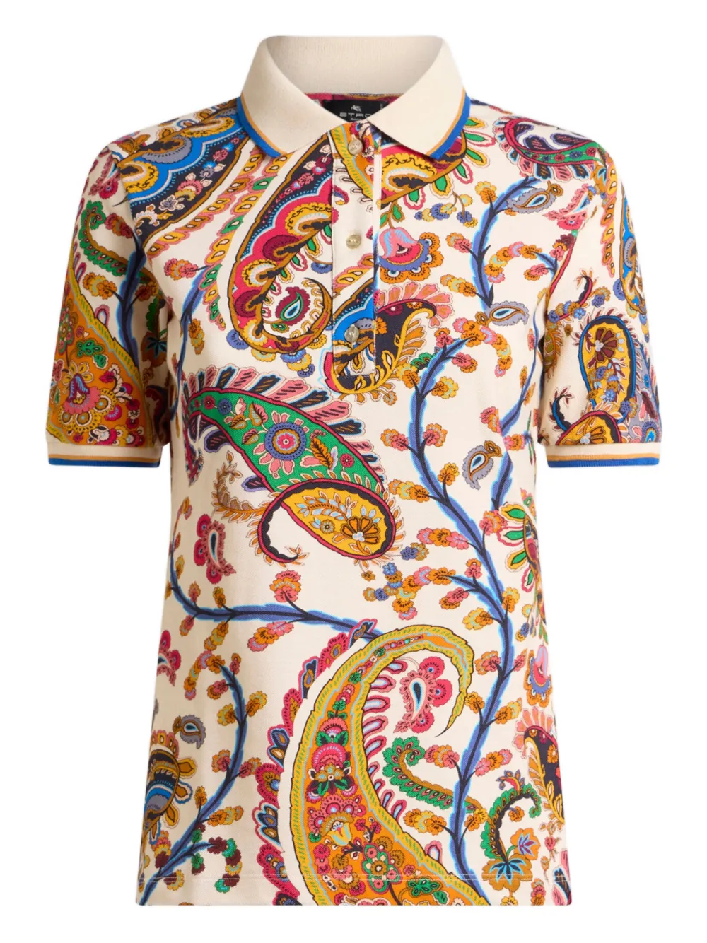 ETRO floral paisley polo top - Nude