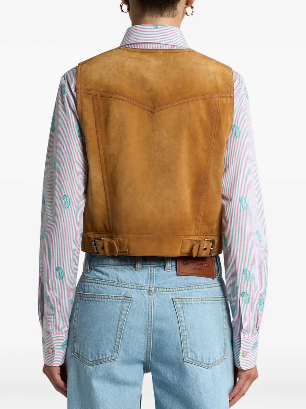 pocket suede waistcoat