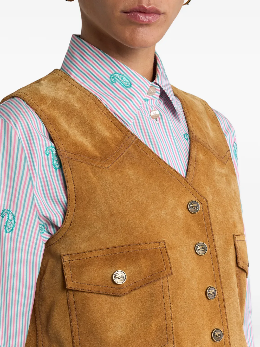 pocket suede waistcoat