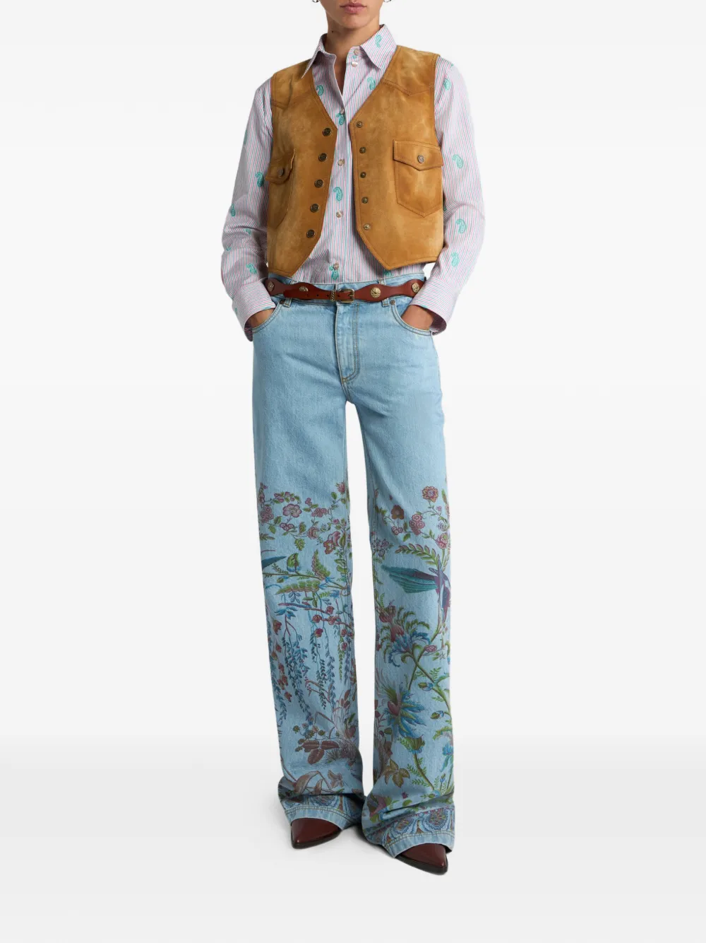 pocket suede waistcoat