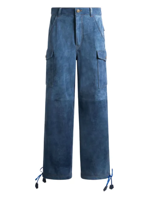 ETRO pantalones con efecto de mezclilla y cordones en la pretina