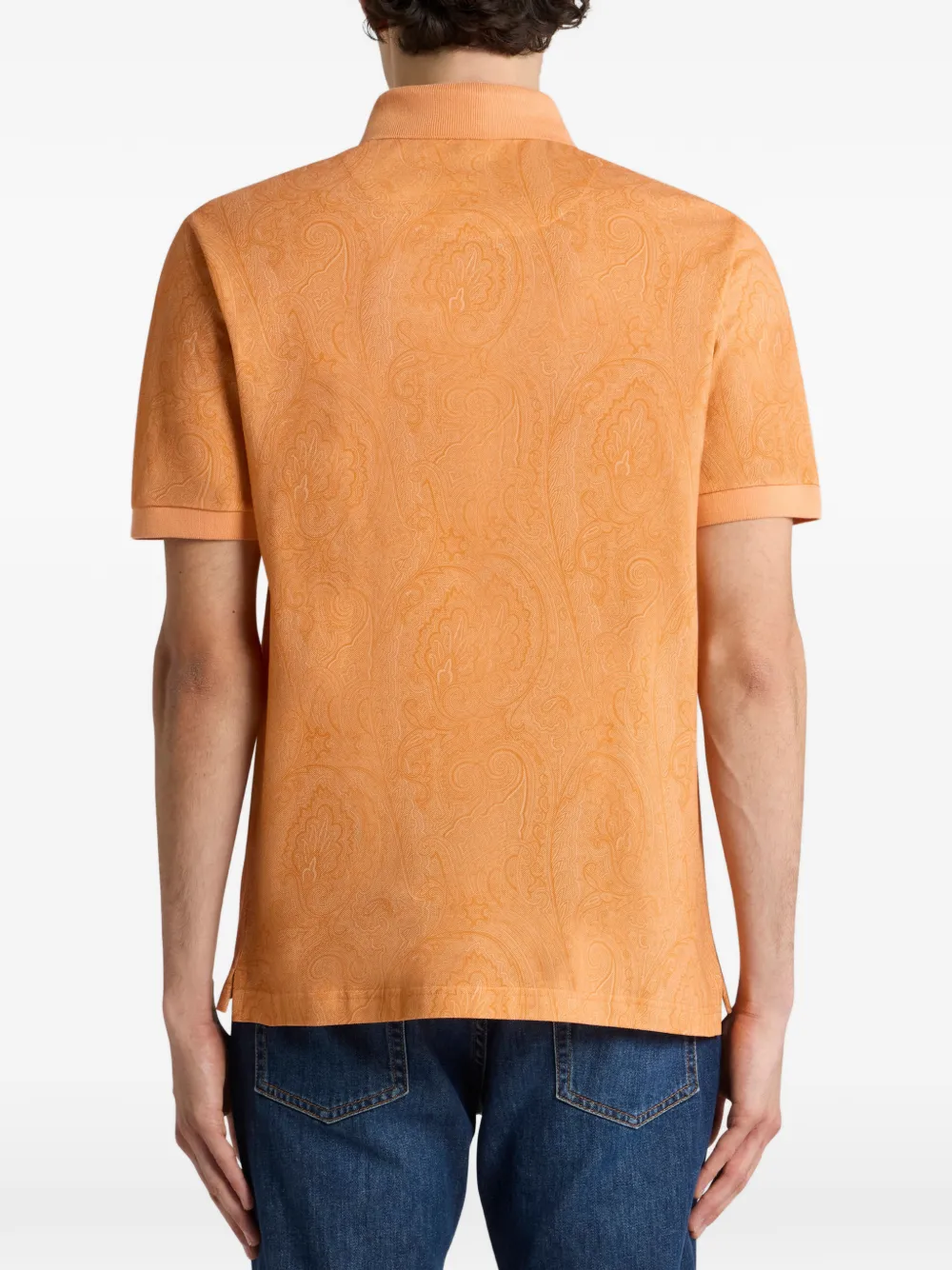ETRO Katoenen poloshirt met Arnica-patroon Oranje