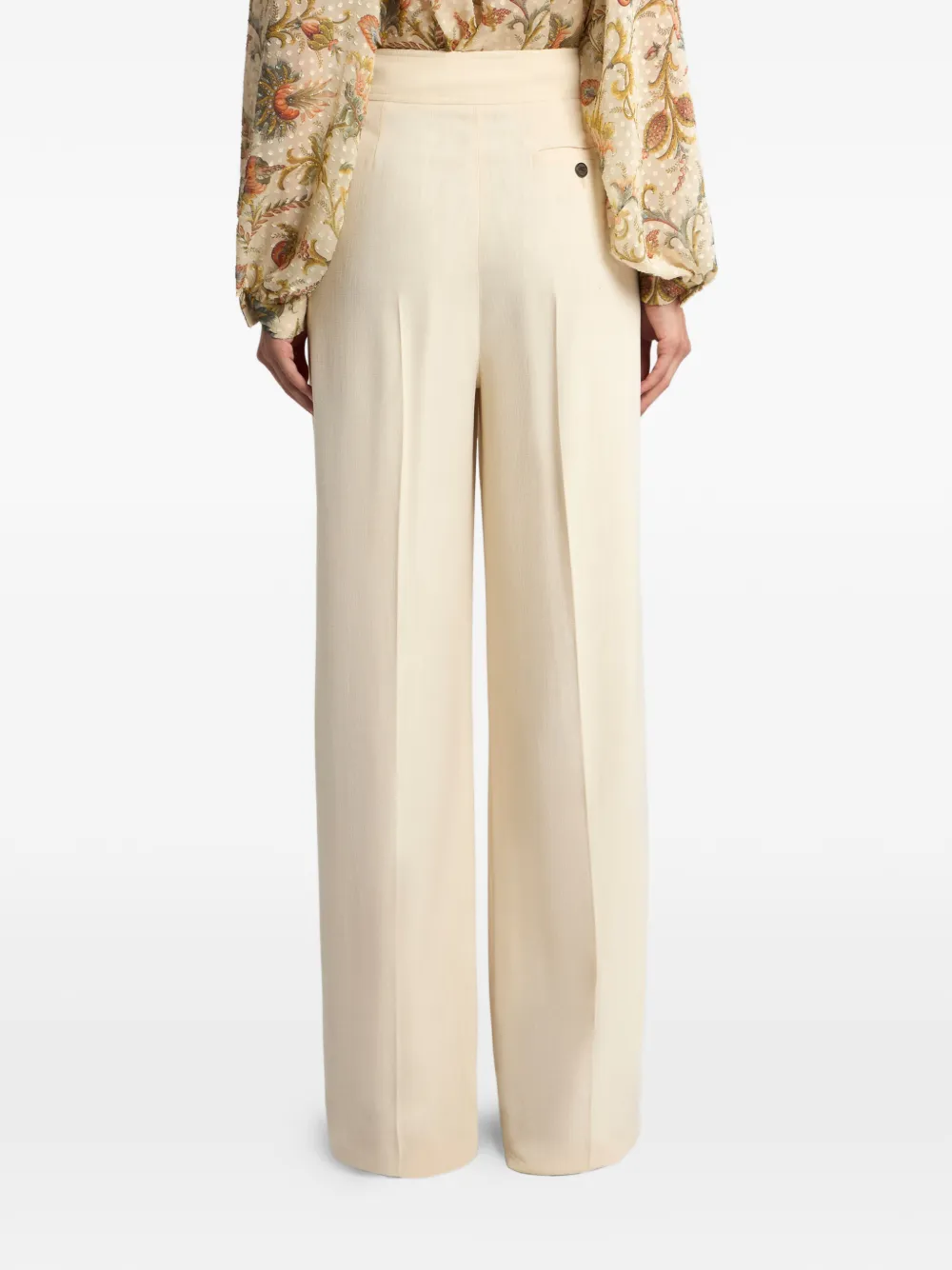 Etro Wide-leg Trousers With Pleats In Neutral