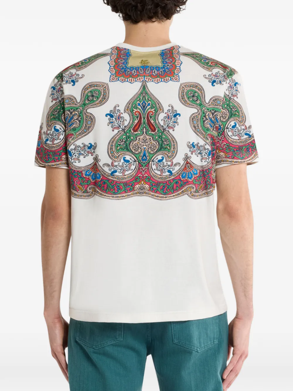ETRO T-shirt met paisley-print Beige