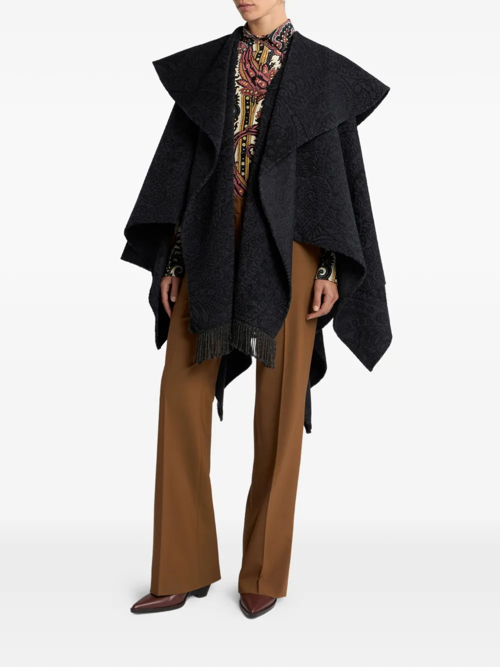 ETRO leafy paisley-motif silk shirt - Rood