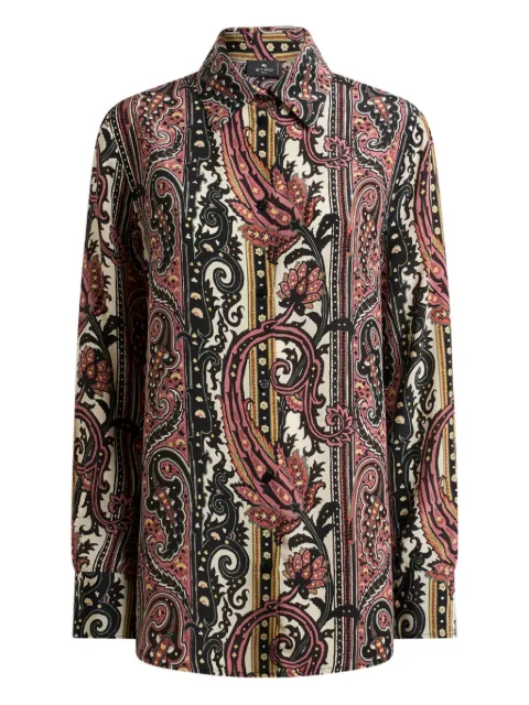 ETRO leafy paisley-motif silk shirt
