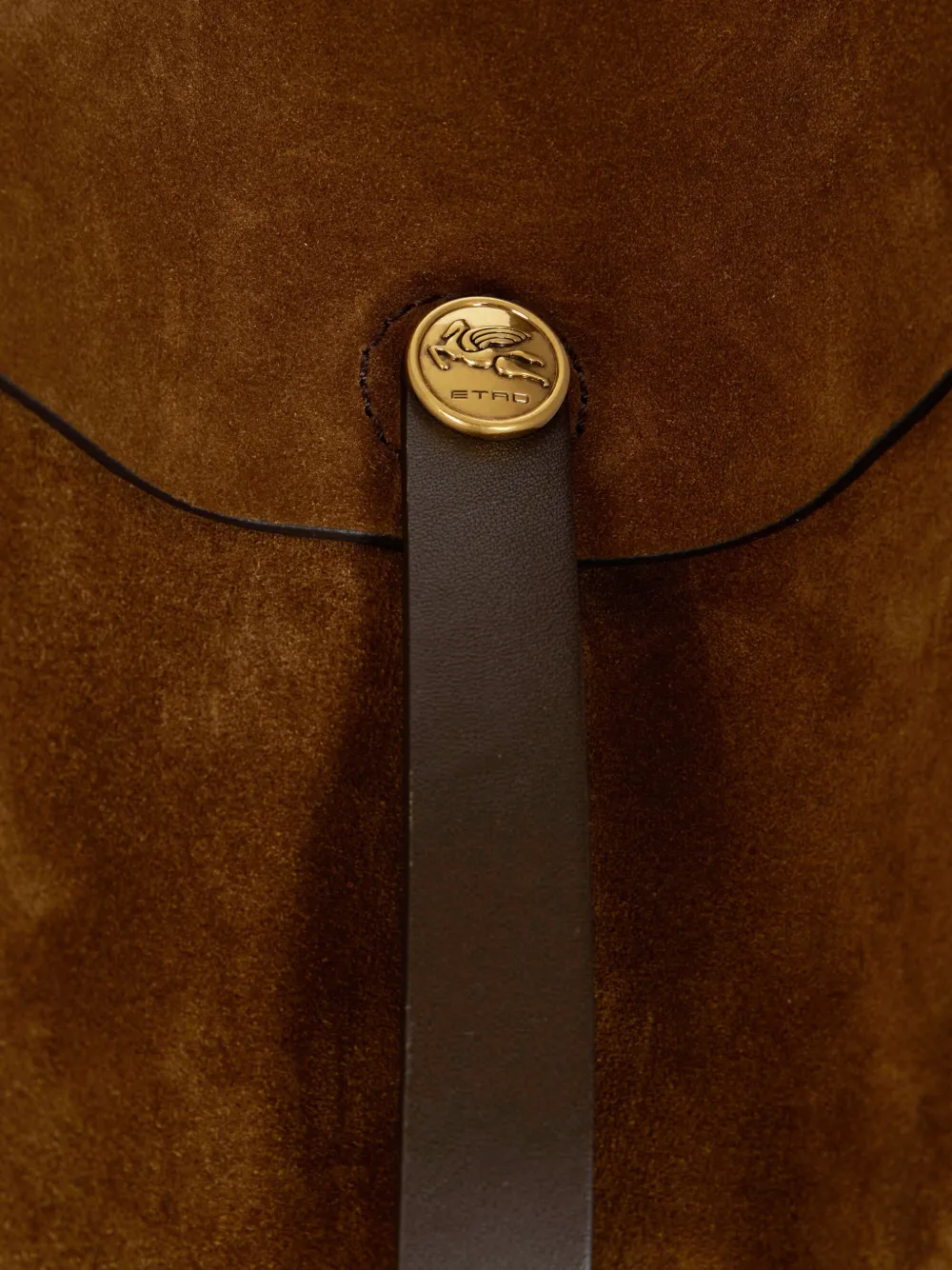 Etro Suede Embroidery Pony Bag In Brown