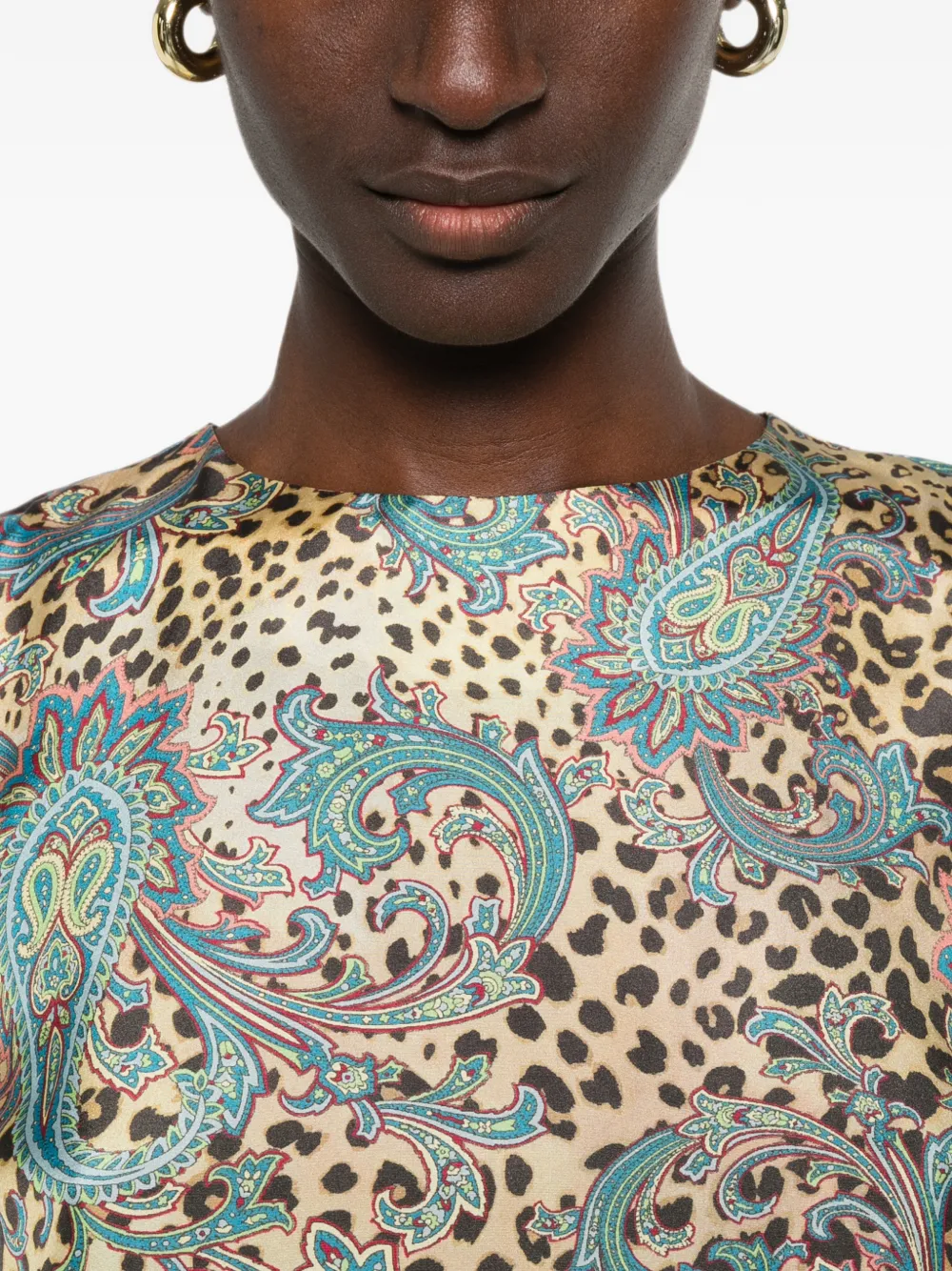 ETRO Mini-jurk met paisley-print Blauw