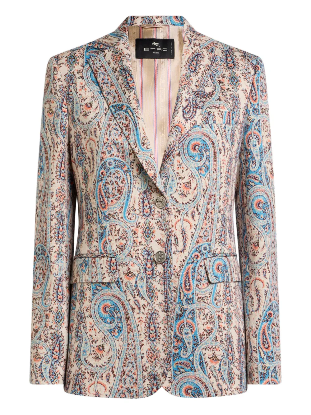 ETRO single-breasted jacquard blazer - Toni neutri