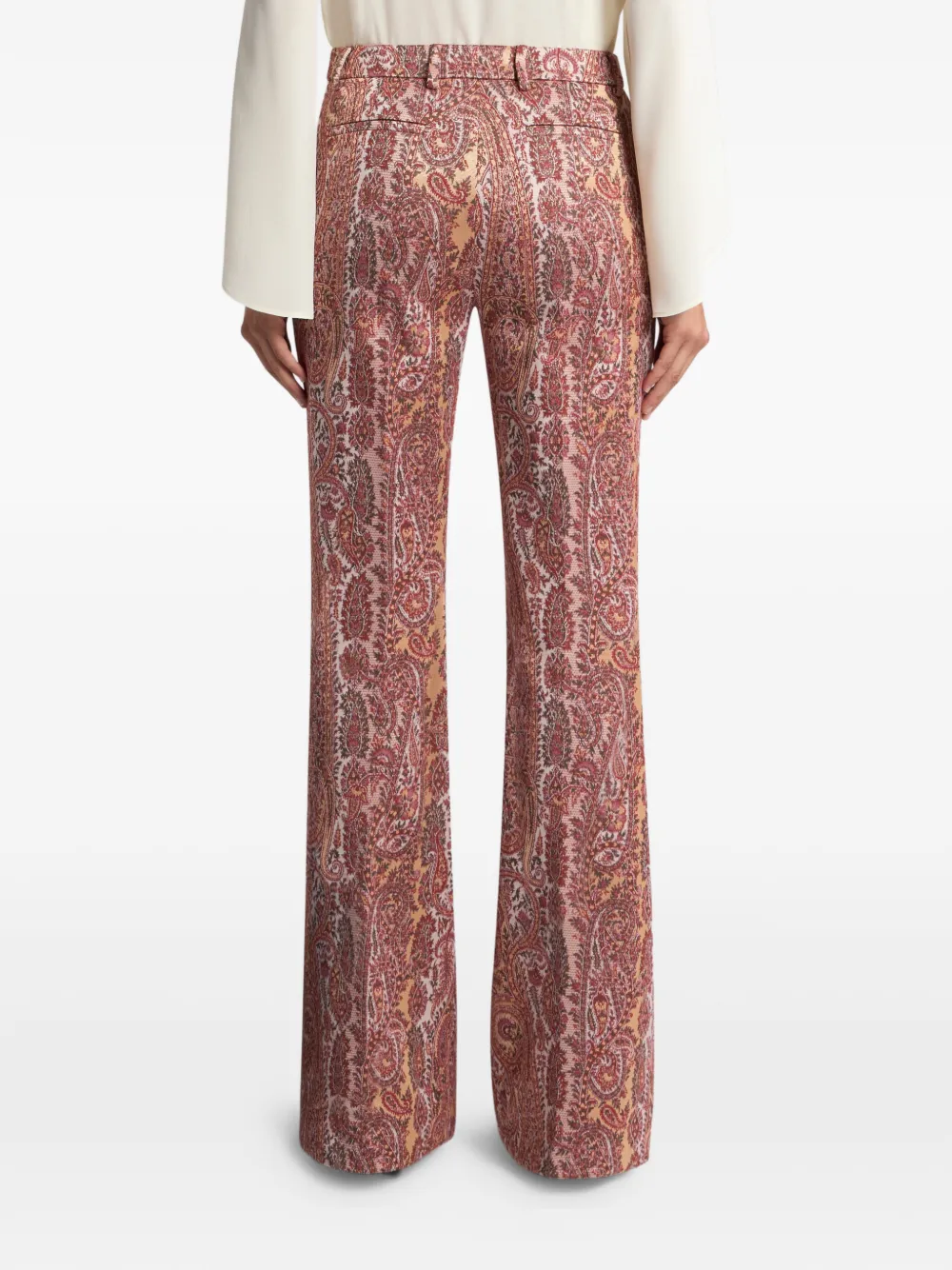ETRO Flared broek met paisley-print jacquard Rood