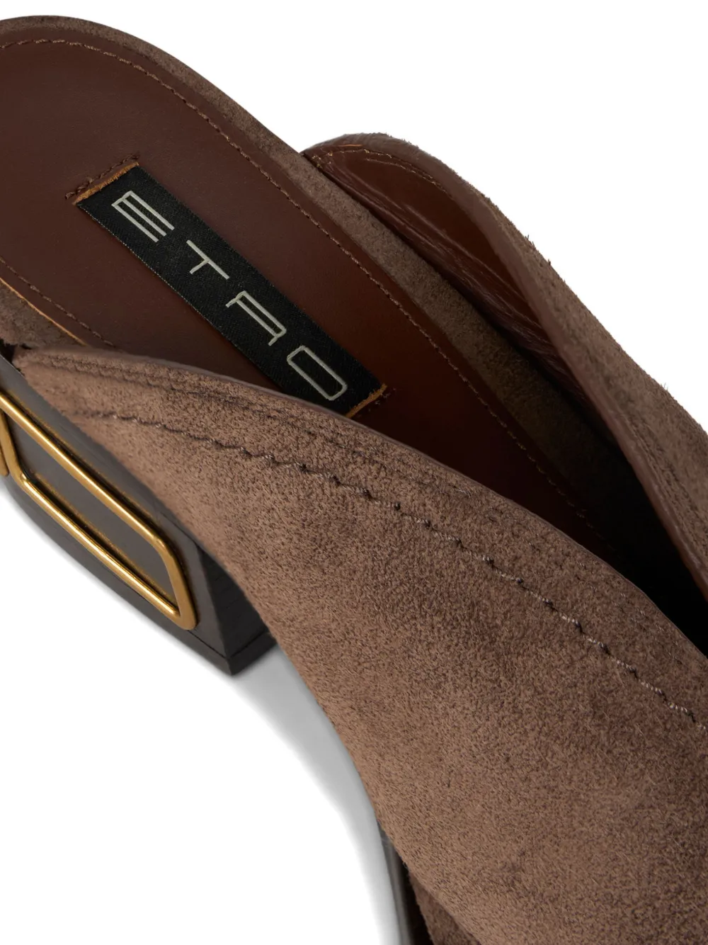 ETRO 45mm suède muiltjes met hak Bruin
