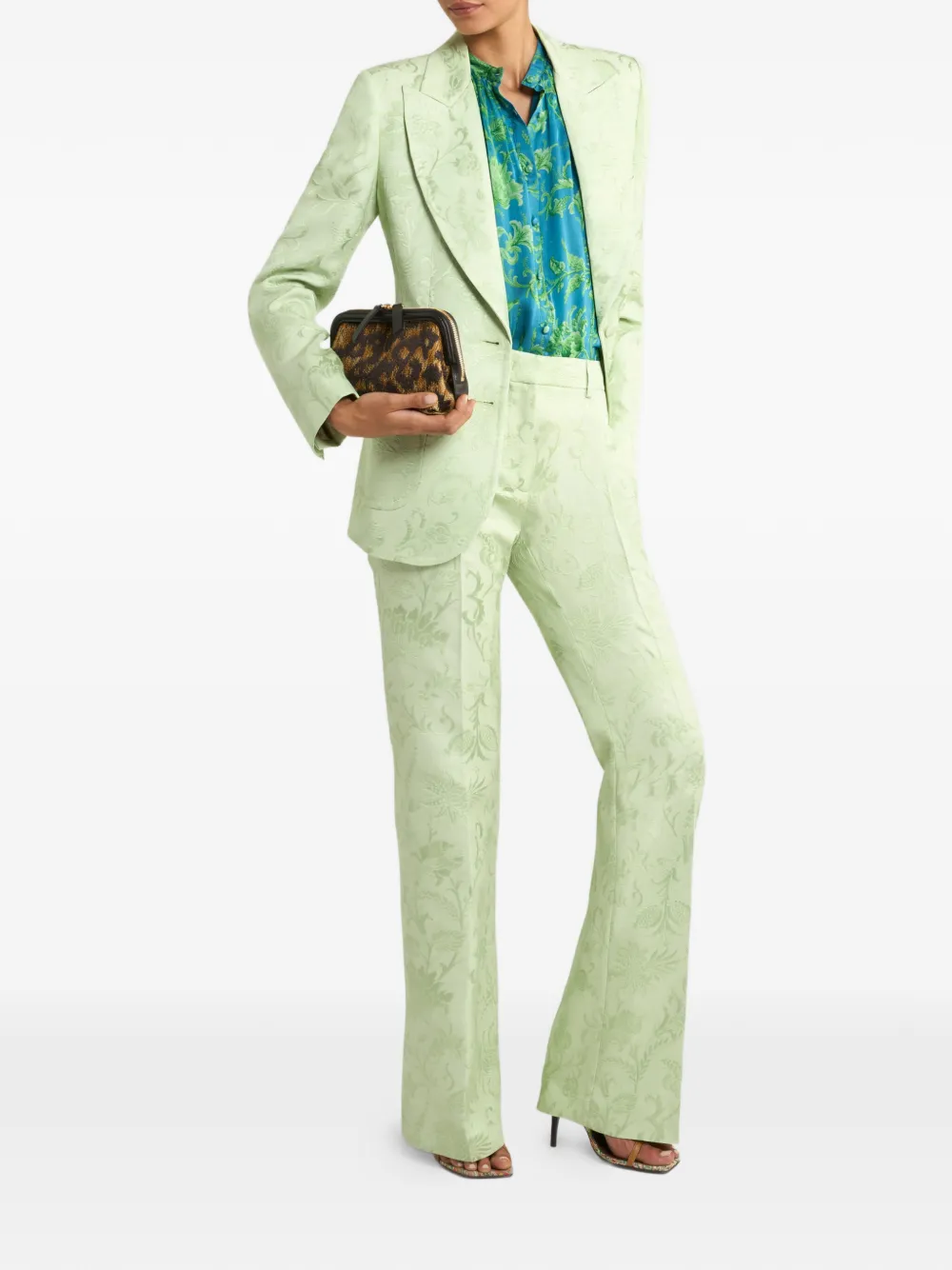 ETRO gathering floral top - Blauw