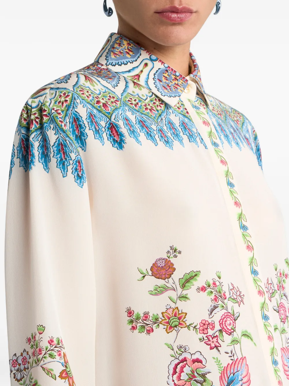 ETRO Overhemd met bloemenprint Beige