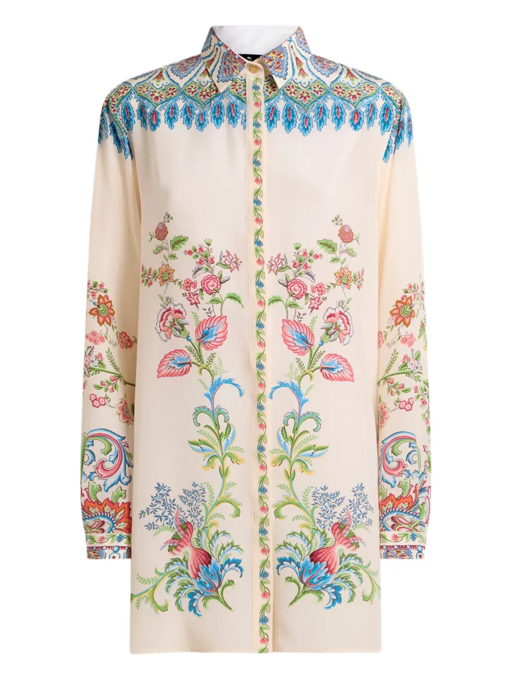 ETRO floral-print silk shirt - Toni neutri