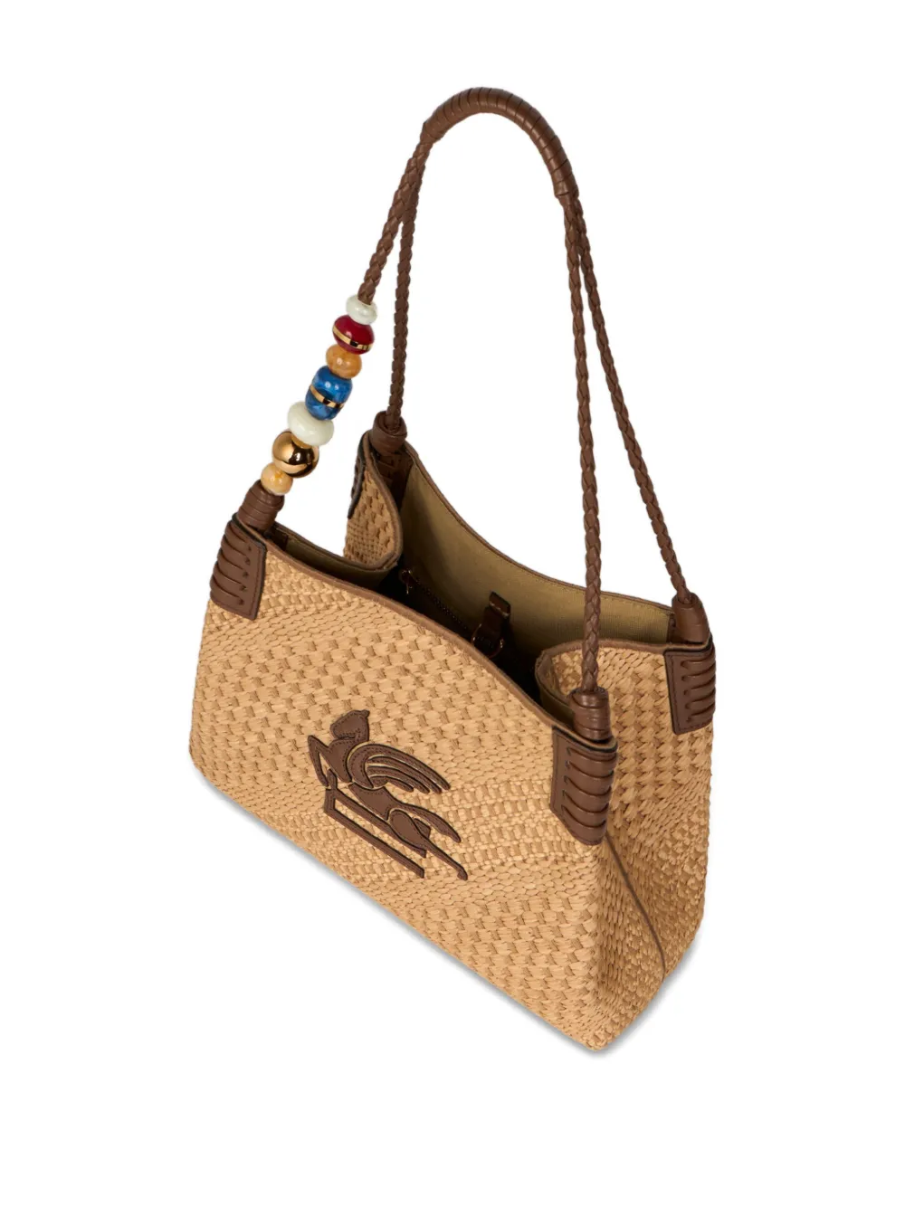 ETRO Kleine Libra raffia shopper Beige