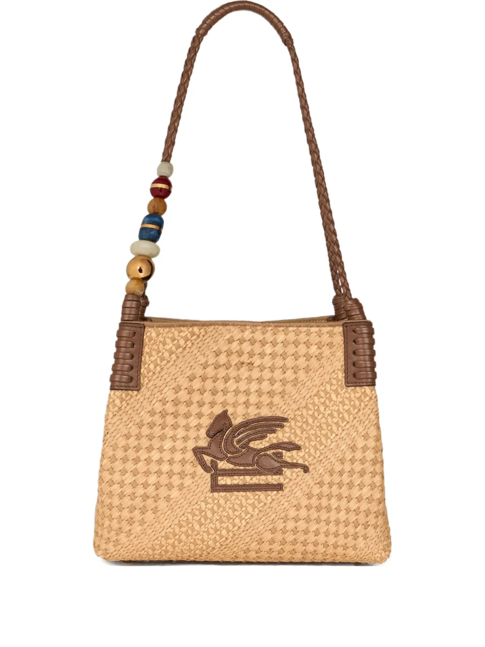 ETRO small Libra raffia tote bag - Toni neutri