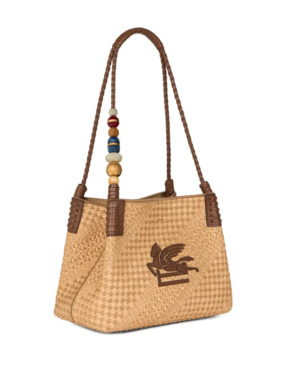 ETRO Kleine Libra raffia shopper Beige