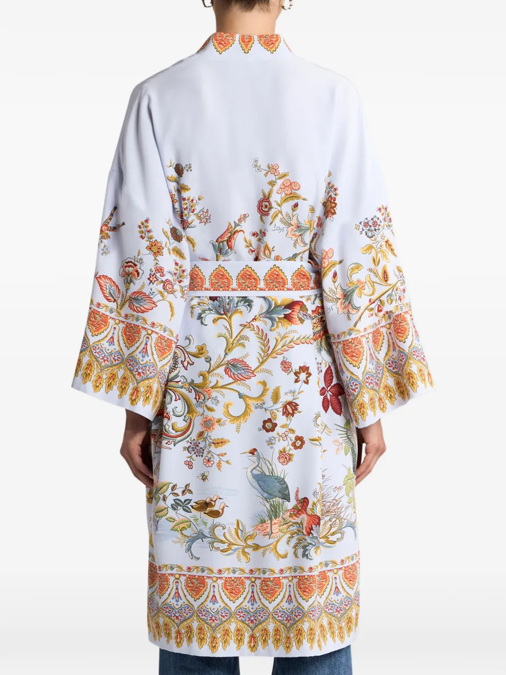 ETRO Zijden badjas met bloemenprint Wit