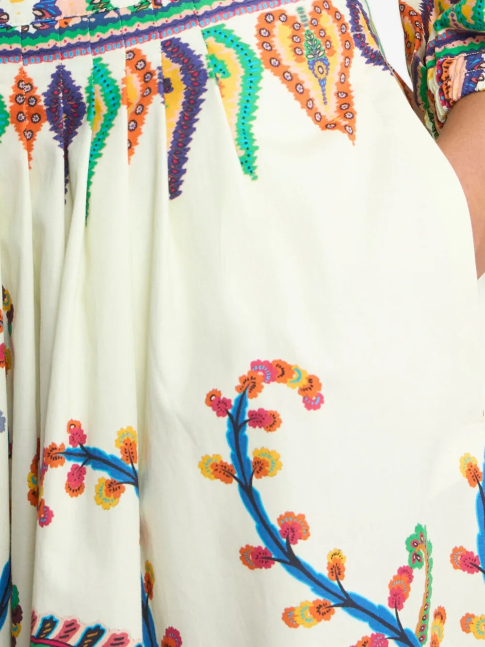 Etro Floral Paisley-print Pleated Midi Skirt In Multi