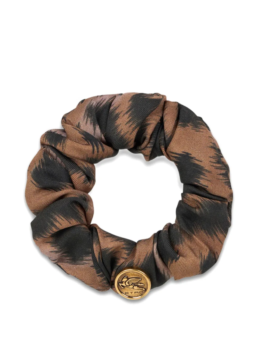 ETRO animal-patterned scrunchie - Marrone