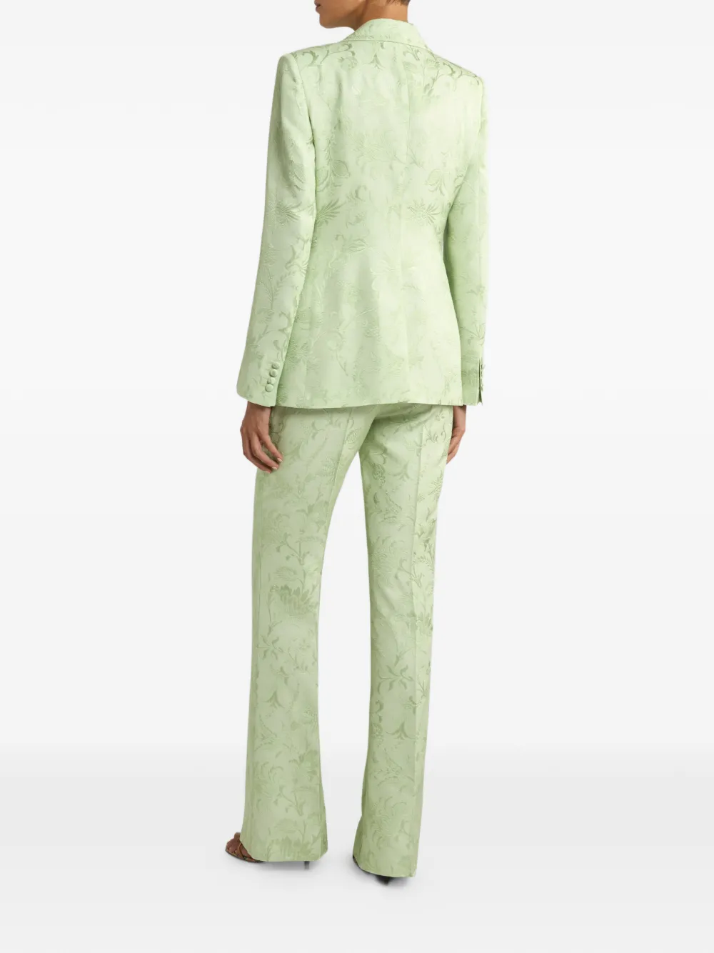  Etro Single-breasted Floral Jacquard Jacket - Green 