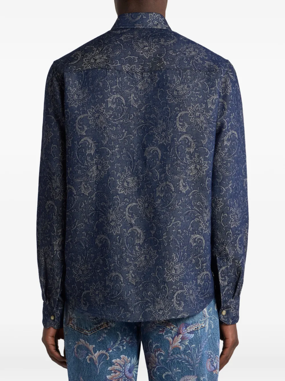 ETRO Overhemd met paisley-jacquard Blauw