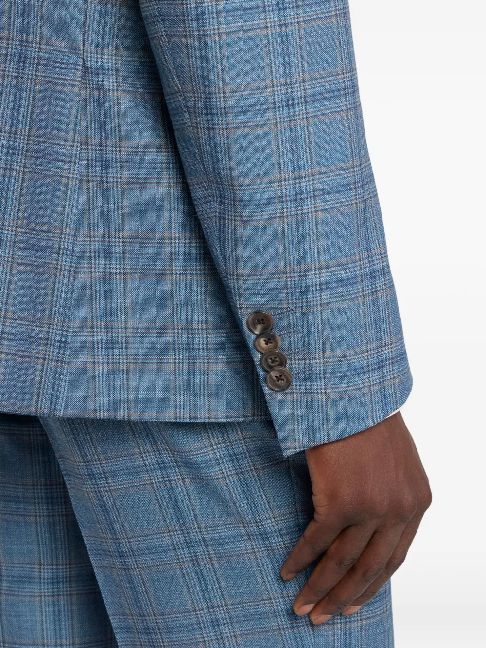 ETRO Wollen pak met geruit patroon Blauw