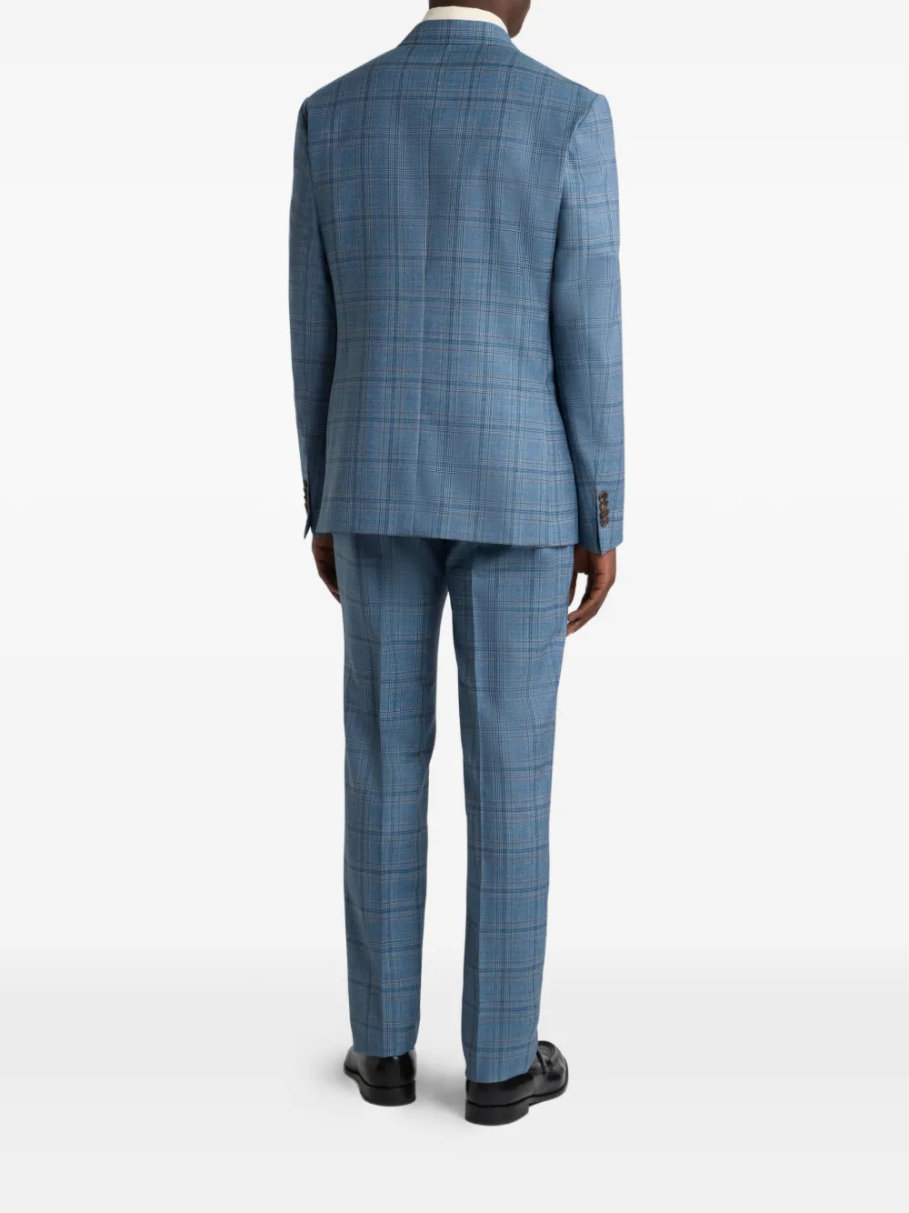  Etro Checked Single-breasted Wool Suit - Blue 