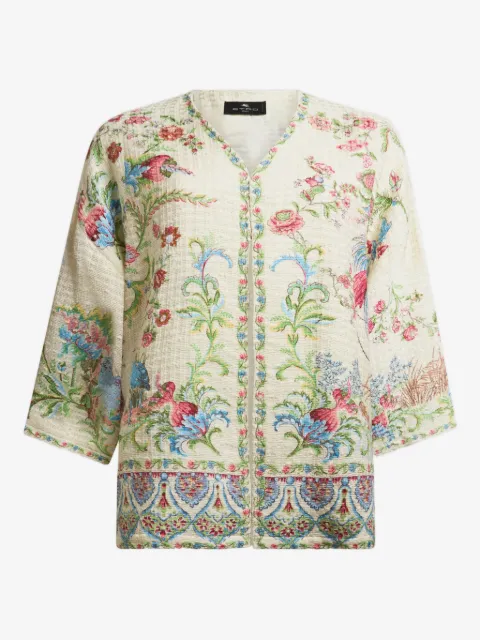 ETRO chamarra con motivo Flora Fauna